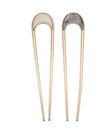 Frcolor 2pcs hair fork metal U-shaped hairstyle vintage hairpins french style updoscarry chignon pin retro hair chopsticks for women girls