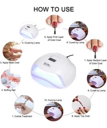 SUN X 54W EAC UV LED Nail Lamp | Professional Nail Dryer for Gel Polish, Acrylic, Polygel | Fast, Durable, Easy to Use - Buy Online on GoSupps.com