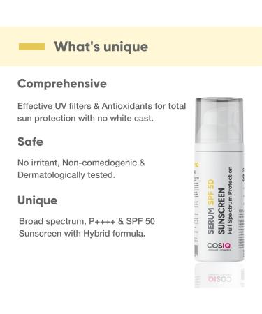 Shop Sunscreen Serum SPF 50 PA++++ | Broad Spectrum Protection | Lightweight & Non-Greasy | Dewy Finish for All Skin Types - 30ml - Buy Online on GoSupps.com