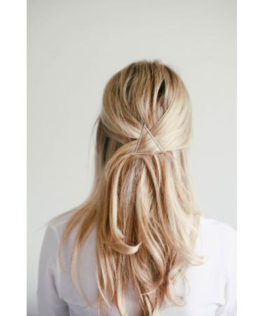 Geometric Triangle Hair Clip - Minimalist Hollow Metal Hairpin in Gold and Silver - Buy Online on GoSupps.com