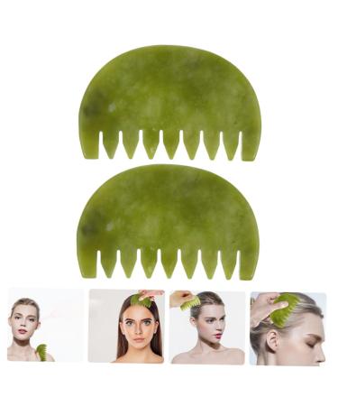 Anneomas 2-Piece Jade Massage Comb Set - Scalp & Body Massage Tool for Skin Care - Buy Online on GoSupps.com