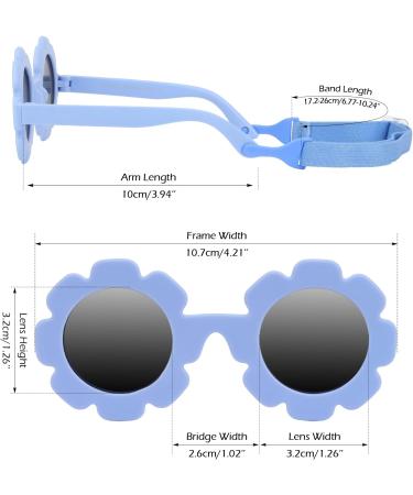 Hifot Baby Sunglasses with Strap - Cute Flower Polarized Sunglasses for Infant Girls | UV400 Protection | Ages 0-24 Months | Blue - Buy Online on GoSupps.com