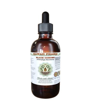 Black Cohosh Alcohol-Free Liquid Extract, Organic Black Cohosh (Cimicifuga Racemosa) Dried Root Glycerite Hawaii Pharm Natural Herbal Supplement 2 oz 2 Ounce (Pack of 1)