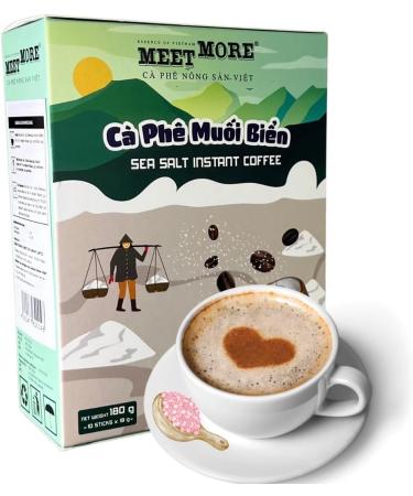 Meet More - Sea Salt Coffee 4in1 - Instant Soluble Coffee with Sea Salt - Premium Quality - Exotic Coffee - 180g - VIETNAM - Buy Online on GoSupps.com