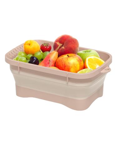 Foldable Dish Tub - Space Saving Multiuse Foldable Sink Tub Dish Pans | Foldable Sink Tub Dish Pans for Kitchen Sink Camping Dish Washing Tub Pink