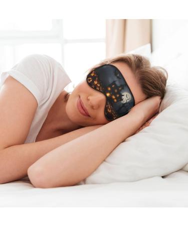 SSIMOO Halloween Pumpkin Print Eye Mask | Ultra-Soft Light-Blocking | Comfortable Sleep Mask for Restful Nights - International Shipping - Buy Online on GoSupps.com