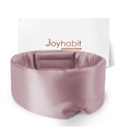 Joyhabit silk sleep mask for men and women extra large and adjustable eye mask in a cloud curve design for breaks and night sleep pink
