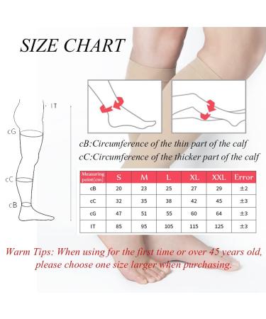 Buy Calf Compression Sleeve 20-30mmHg | Flight Support Socks for Men & Women | Relief for Shin Splints Swelling & Varicose Veins | Large Beige - Buy Online on GoSupps.com