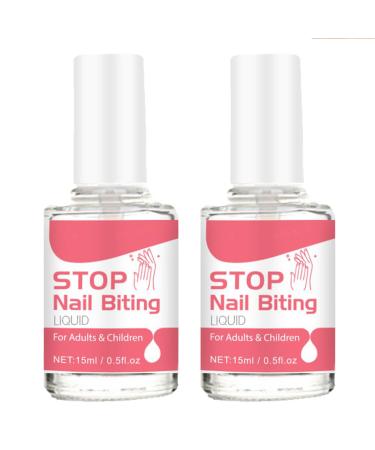 Anti Nail Biting Nail Polish Stop Nail Repair Nail Varnish Stop Biting Your Nails Nail Biting Prevention Clear Nail Varnish Nail Biting Treatment For Adults & Children Fast and Easy Application 2PCS