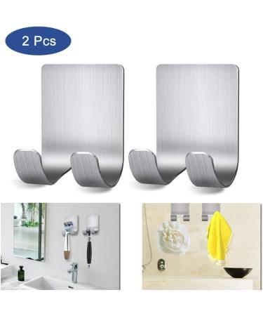 Geardangloow 3 Set Silver - Self-Adhesive Bathroom Hooks for Razors Towels & Shower Puff - Ideal for Shaving & Grooming - Buy Online on GoSupps.com