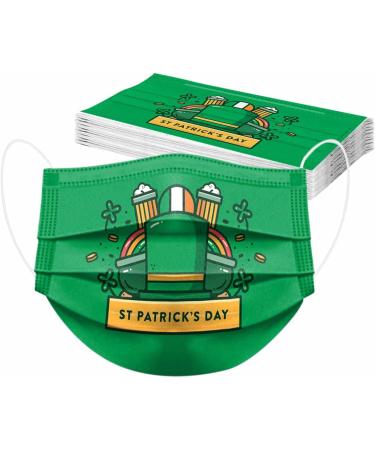 50PCS St Patricks Day Disposable Face_M sks for Adults 3-Layer Breathable Protection Holiday Party Decorations for Women Men - Buy Online on GoSupps.com