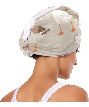 White Goose Hair Towel 2 Pack - Super Absorbent Quick-Dry Hair Turbans for Women & Girls - Buy Online on GoSupps.com