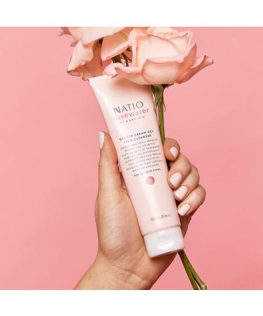 Natio Australia Rosewater Hydration Cream-Gel Cleanser | Gentle Travel Size Face Wash for All Skin Types - 3.3 oz - Buy Online on GoSupps.com
