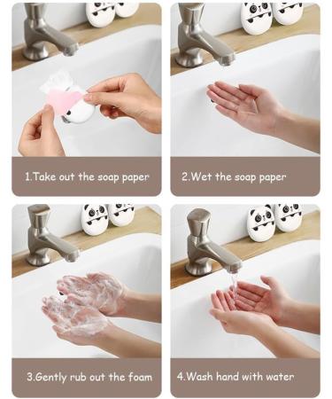 Buy Cute Panda Mini Travel Soap Paper - Compact Disposable & Water Soluble for Outdoor Cleaning | Perfect Foot & Hand Care Solution - Buy Online on GoSupps.com