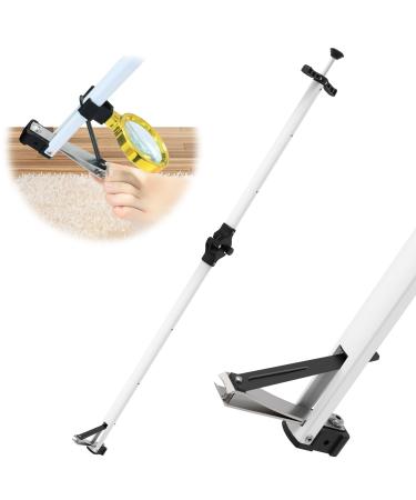 24" Foldable Long Handle Toenail Clippers for Seniors w/Magnifying Glass Bending Free Easy Reach Toe Nail Tools for Obese Elderly Pregnant Women (with Magnifying Glass Aluminium 60CM) 23.5" with Magnifying Glass