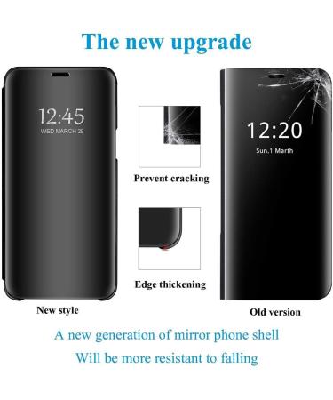 Buy Suhctup Compatible Samsung Galaxy S6 Mirror Cover | Clear View Protective Case - Stylish Metallic & Leather Design - Buy Online on GoSupps.com