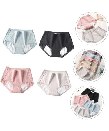 DINGHONGLI 4 Pcs Cotton Underwear Menstruation Underpants Maternity Thongs Kindly Yours Underwear Women Womens/478 Large Assorted Color - Buy Online on GoSupps.com
