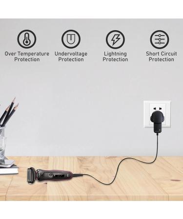 12V Braun Shaver Charger Cable for Series 1 3 5 7 9 | UK Adapter Power Cord with Clean Brush | Compatible with Electric Razor Beard Trimmer 3010S 3020S 3040S 5377 5513 5515 5544 - Buy Online on GoSupps.com