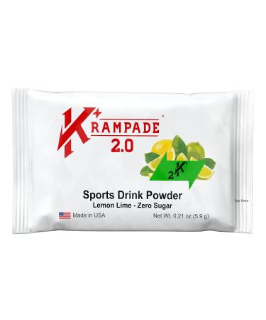 Krampade 2.0 2K Zero Sugar: 50 mg Magnesium + 2000 mg Potassium Cramp Relief Electrolyte Drink Powder: Faster Recovery Slower Fatigue Optimized Hydration | 20 Single-Serving Packets (Lemon-Lime) Zero Sugar Lemon-Lime