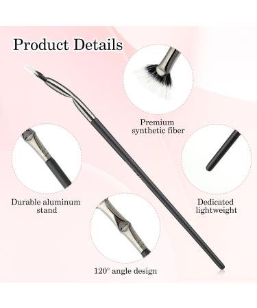 3PCS Folding Lash Brushes Set - Scalloped Mascara Fan Brush & Soft Eyebrow Comb - Eye Makeup Tools for Perfect Lash Application - Buy Online on GoSupps.com