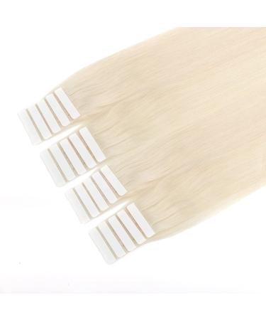 SixStarHair Tape In Extensions - Real Hair 35cm | 20pcs 50g Platinum Blonde #60 | Invisible Glue Hair Extensions - Buy Online on GoSupps.com