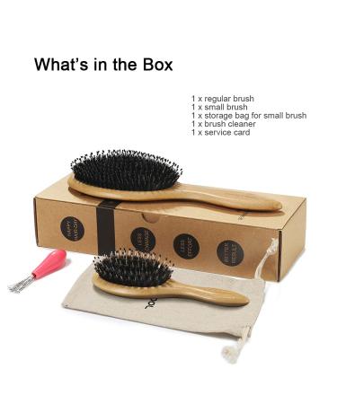 BESTOOL Boar Bristle Hair Brush Set - For Women, Men, Kids - Detangling, Softening, & Silky Shine - Regular & Small Sizes - Ideal for Thick, Fine, Curly Hair - Buy Online on GoSupps.com