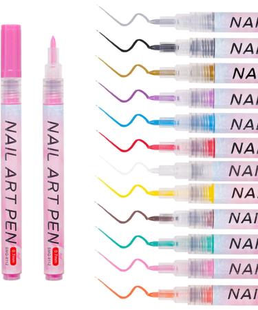 3D Nail Art Pens Set Nails Drawing Pen Nails Polish Pens Fine Tip Manicure Tool for Painting Nails DIY Nail Art Nail Embellishment Pens - Buy Online on GoSupps.com