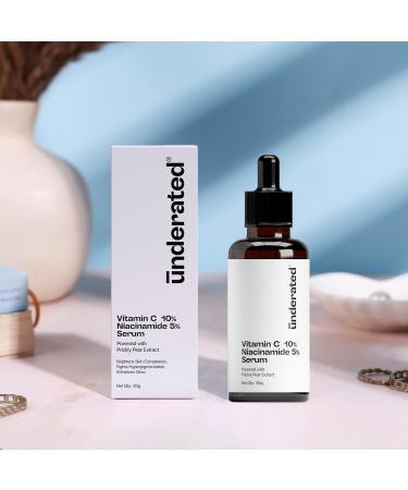 Underated 10% Vitamin C + 5% Niacinamide Face Serum with Prickly Pear Extract | Lightweight Daily Serum for Brighter-Looking Skin & Improved Texture | 30ml - Buy Online on GoSupps.com