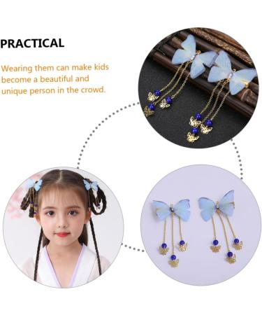 minkissy 4 Pairs Hanfu Butterfly Headdress Kids Barrettes for Hair Tassel Hair Clips Metal Side Hair Barrette Hair Barrettes Kid Hair Accessories Butterflies Clips Alloy Child Hairpin Fairy - Buy Online on GoSupps.com