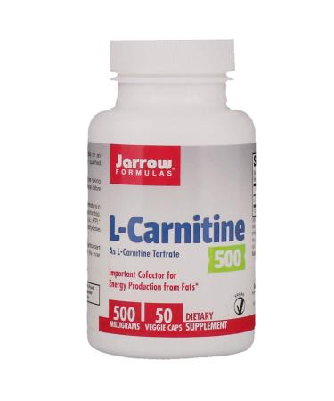 Jarrow Formulas L-Carnitine 500 500 mg 50 Veggie Caps