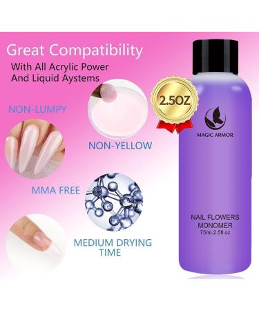 MAGIC ARMOR Acrylic Liquid Monomer - 150ml Acrylic For Professional Liquid Monomer Liquid Monomer Nail System Kit Acrylic Nail Monomer Liquid For Acrylic Nails Extension Quick Dry Time Acrylic Nail Kit - Buy Online on GoSupps.com