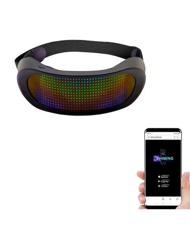Customizable Bluetooth LED Light Up Glasses for Raves,Festivals, Fun, Parties, Sports, Birthday, Costumes, EDM, Flashing - Display Messages, Animation, Drawings (RGB Full Color)