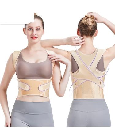 Adjustable Back Brace Posture Corrector for Men & Women | X-Large Apricot | Support for Scoliosis & Hunchback - Buy Online on GoSupps.com