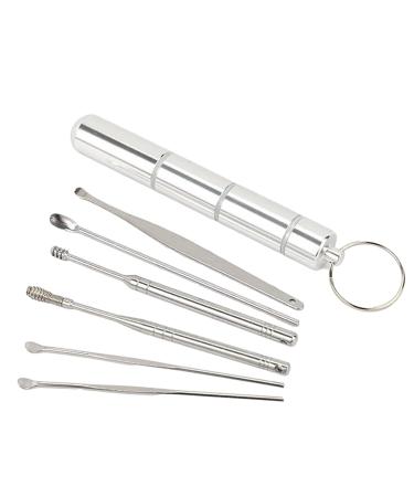 6 Pcs Earwax Removal Tools Kit Stainless Steel Ear Picker Ear Scoop Ear Wax Collector Ear Spoon Wax Remover with A Storage Box