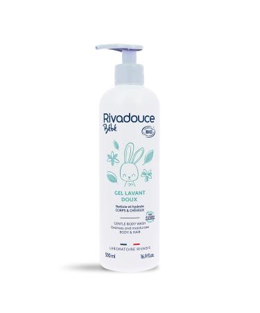 Rivadouce - Gentle Organic Baby Wash Gel - 500ml - Baby Shower Gel - Gently cleanses baby - Soap Free - Moisturizes and prese