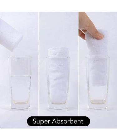 SINLAND Microfiber Facial Cloths 12x12 Pack of 6 - Fast Drying, Absorbent, Soft Makeup Remover Washcloth - White - Buy Online on GoSupps.com