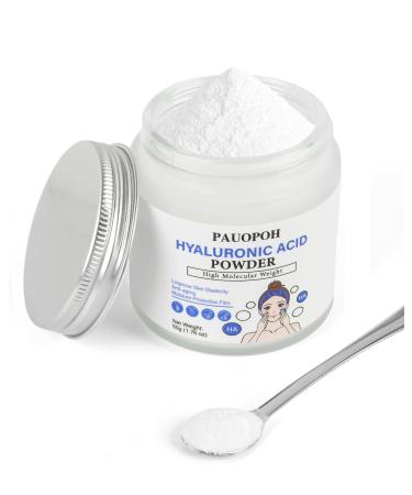 Hyaluronic Acid Powder -100% Natural High Molecular Weight Cosmetics Grade Hyaluronic Acid for DIY Serums