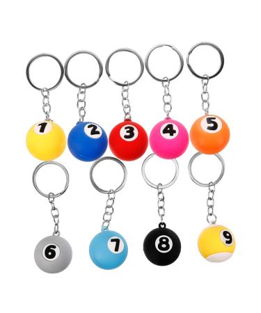 Milisten 9 adorable key rings Billard ball pendant billiard match memory small sport key rings billiard ball keychain pool ball keychain