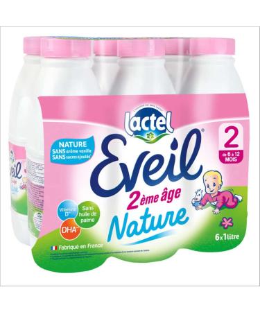 EVEIL Lactel Eveil Natural 1 Litre Pack of 6