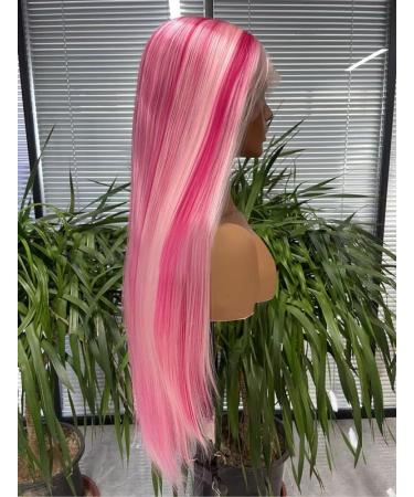 Vebonny 26 Inch Light Pink Lace Front Wig - Synthetic Mixed Baby Hair for Fashion & Cosplay - Buy Online on GoSupps.com