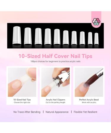 Saviland Acrylic Nail Kit for Beginners - Complete Set with Keratin Powder EMA Monomer Nail Lamp & 100 Tips for Home Practice - Buy Online on GoSupps.com