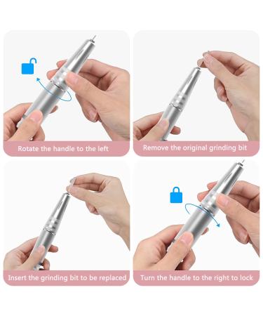 Foxzone Electric Nail Drill - Professional 35000 RPM Portable Nail File with Visible Display Screen for Acrylic Gel Nails - Silver - Buy Online on GoSupps.com