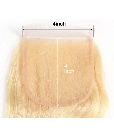 SeraphicWig Swiss Lace Top Closure 4"x4" Long Length 18" Brazilian Virgin Human Hair Lace Closure With Baby Hair Silky Straight Honey Blonde Colour #613 Free Part - Buy Online on GoSupps.com
