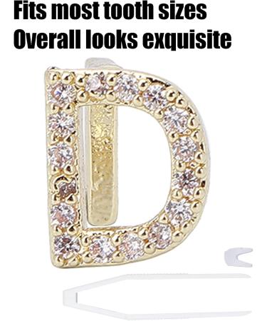 English Letter D Teeth Brace Hip Hop Decoration Jewelry with Tweezers and Solid Wax for Halloween Parties Brass Material (Gold) - Buy Online on GoSupps.com