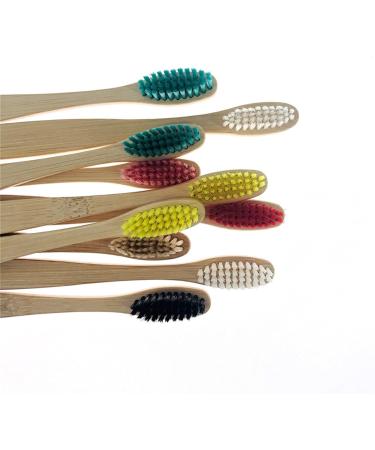 Xintaosm Charcoal Bamboo Toothbrush Set | Medium-Soft Bristle | 10-Pack Eco-Friendly Oral Health Accessories - Buy Online on GoSupps.com