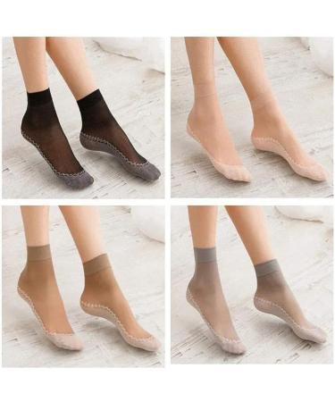 10x Ladies Nylon Elastic Short Ankle Sheer Stockings - Grey | Silk Short Socks - Buy Online on GoSupps.com