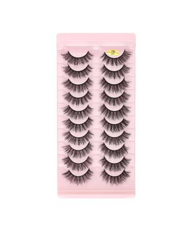 UAMOU Lashes Volume Fluffy Dense Russian Curling Fake Eyelashes Mink Eyes Extension Russian Strip Lashes handmade Cheerfully (Color : 10pairs 7D-21 Size : 30 Boxes)