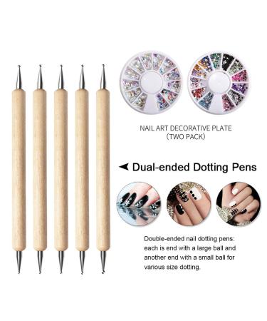 Buy Anself 37PC Nail Accessories Set for Geln gel - Dotting Tools Brushes Strass & More | International Shipping - Buy Online on GoSupps.com