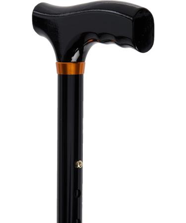 PCP Mobility & Homecare Adjustable Travel Folding Cane Fritz Handle black with Mahogany Handle 3/4-Inch Tip Size - Buy Online on GoSupps.com