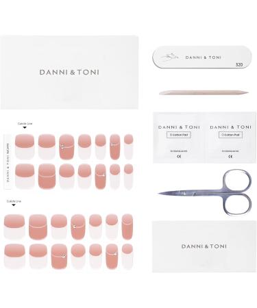 DANNI & TONI 28 Stickers Semi Cured Nail Wraps Soft Self-Adhesive Gel Nail Stickers Salon-Quality Gel Nail Polish Strips(Subtle Chic) French Manicure Stickers - Buy Online on GoSupps.com